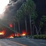 Camión de combustible se incendia en el Malecón de Santo Domingo